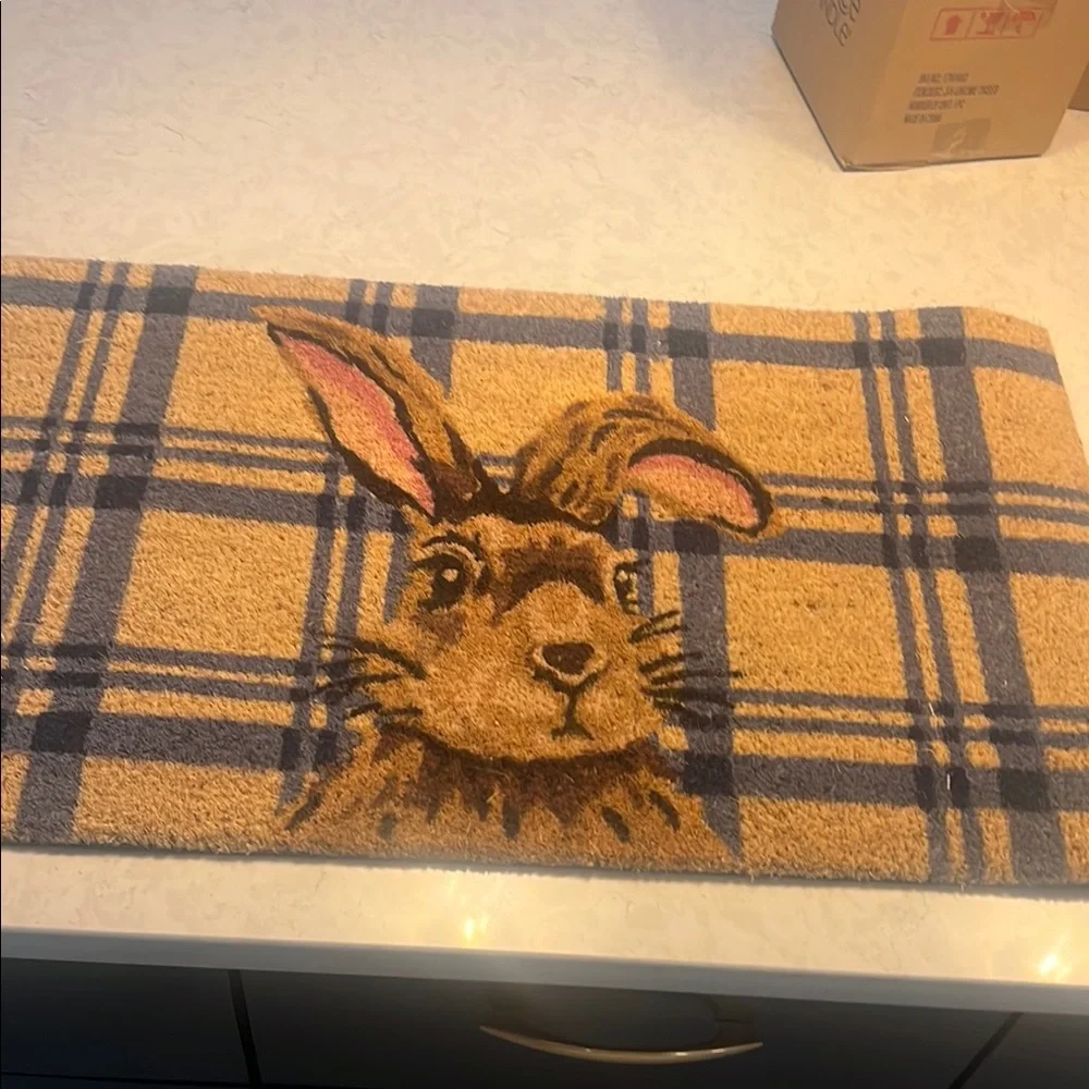 Plaid Rabbit Doormat